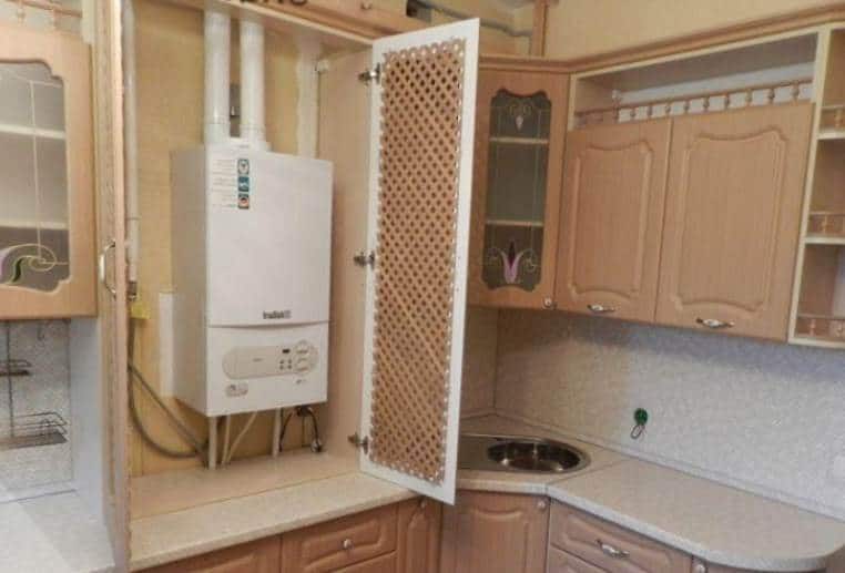Можно ли спрятать газовый котел на кухне: фото идеи
