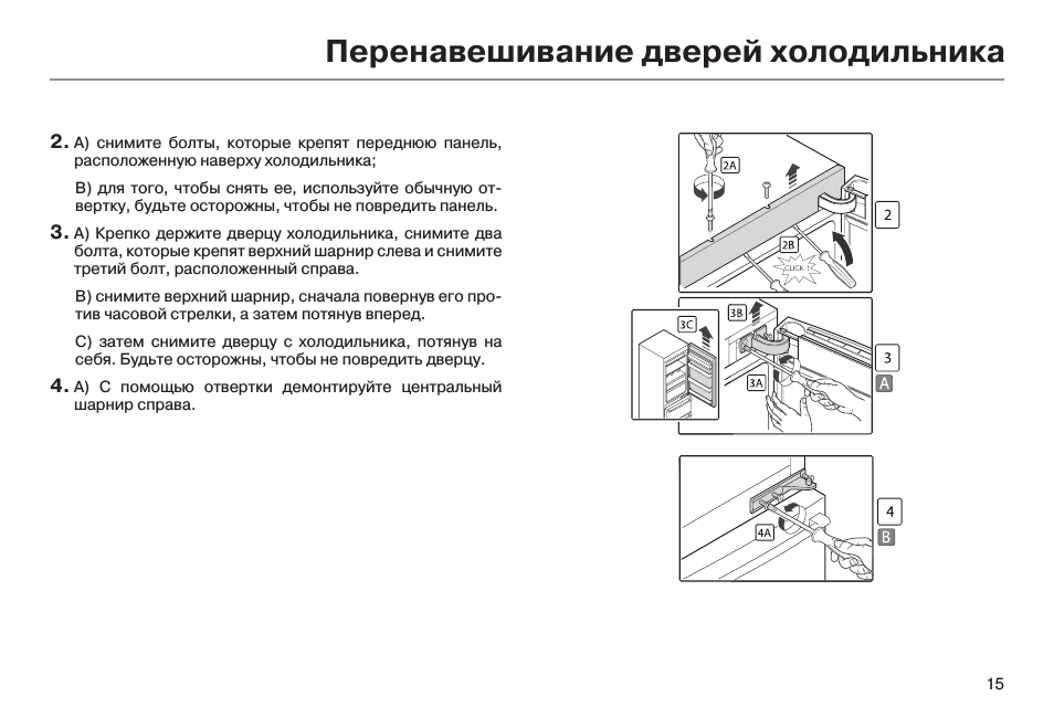Перевесить дверь холодильника – 15 минут и готово