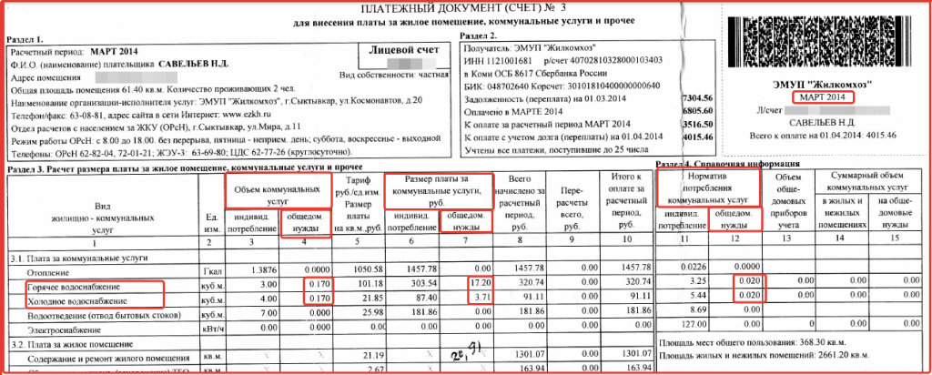 Что такое хвс кпу и дпу в квитанции