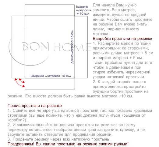 Как сшить простынь на резинке