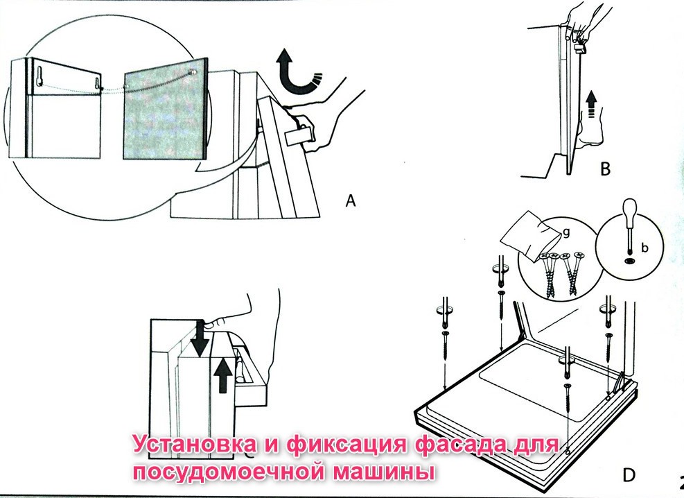Самостоятельная установка фасада на посудомоечную машину: инструкции + советы