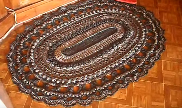 Овальный коврик из полиэтиленовых пакетов - вязание - страна мам